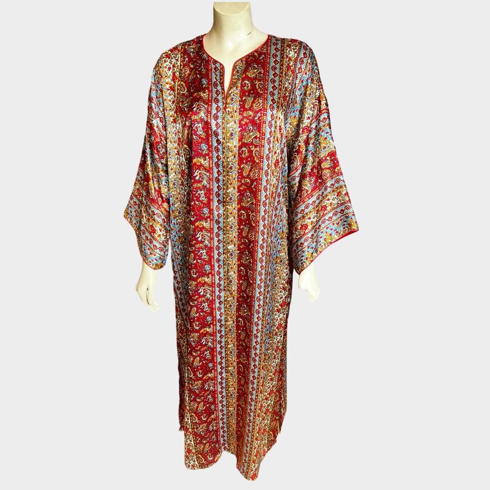 Oscar de la Renta Pink Label Paisley Dressing Gown Mumu
